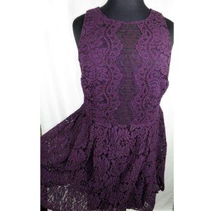 Purple Lace Sleeveless Dress